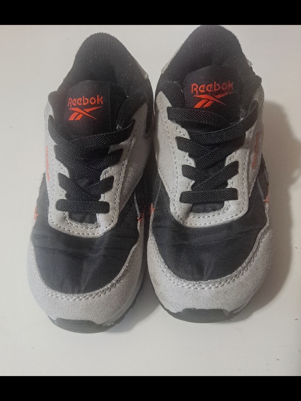 Reebok Kids Black, Gray and Orange Casual Sneakers
